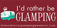 IGW Bumper Sticker - 'I'd rather be glamping. internationalglampingweekend.com'